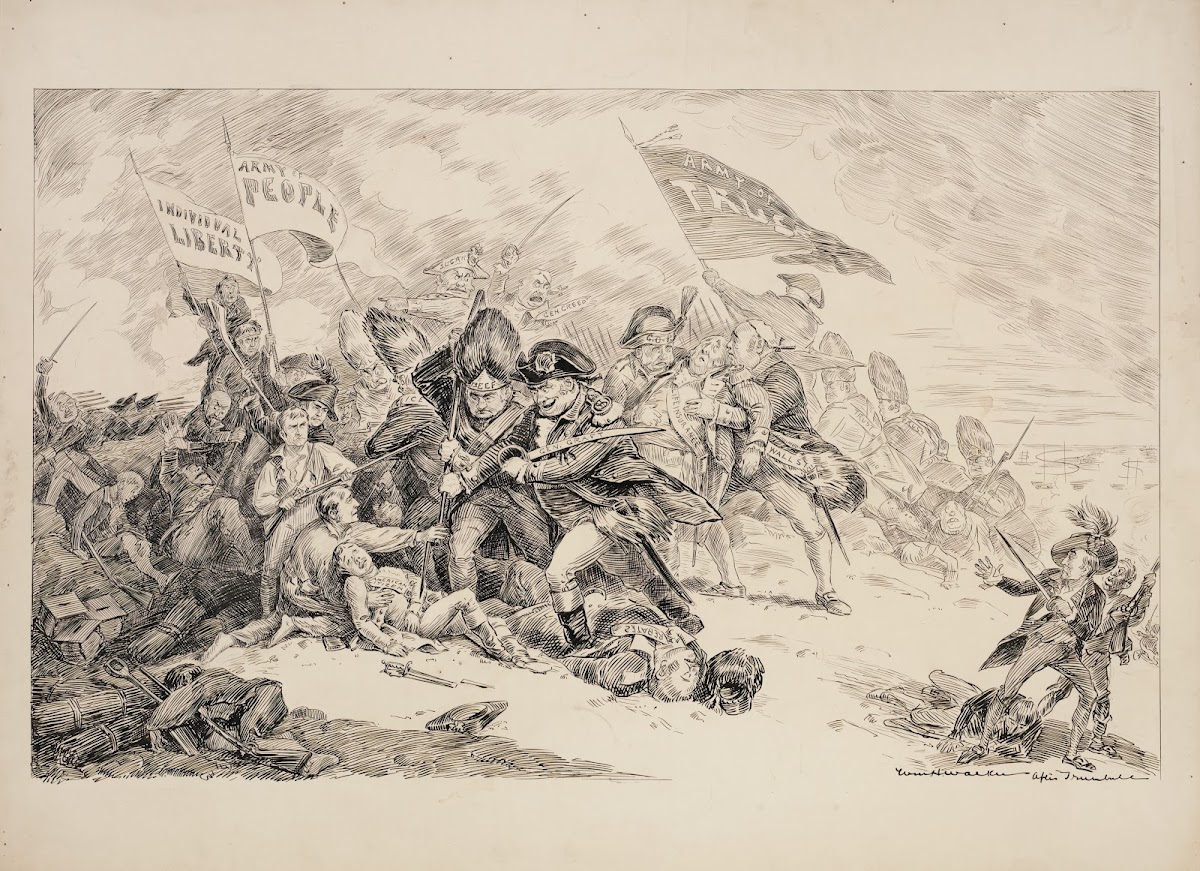 A battle between an army of ordinary citizens representing individual liberty ag