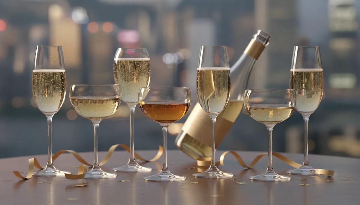 Elegant sparkling wine glasses for wine gifts for lunar new year in Hong Kong