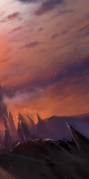 Fantasy Landscape, Digital Painting, Mountain Range, Dramatic Sky 4K Wallpaper Background