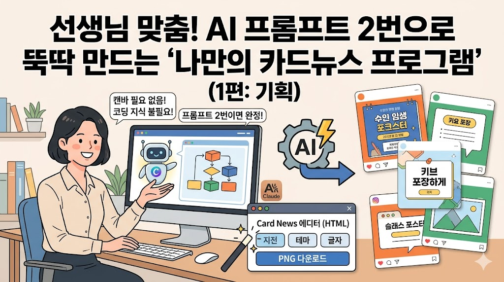 Claude 바이브 코딩으로 캔바 대체 카드뉴스 에디터 만들기 1편