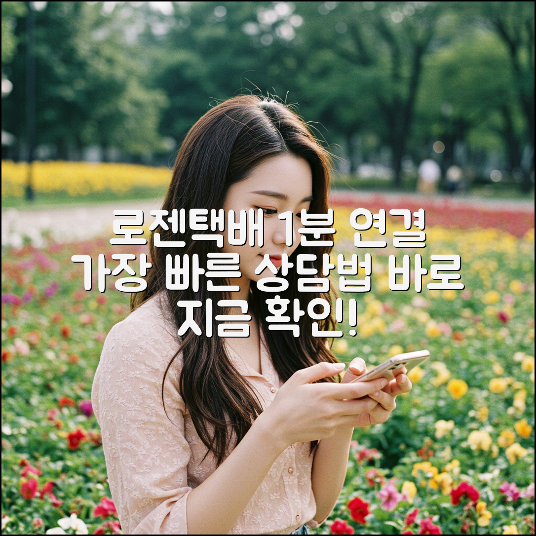 로젠택배 상담원 1분 연결, 가장 빠른 방법!