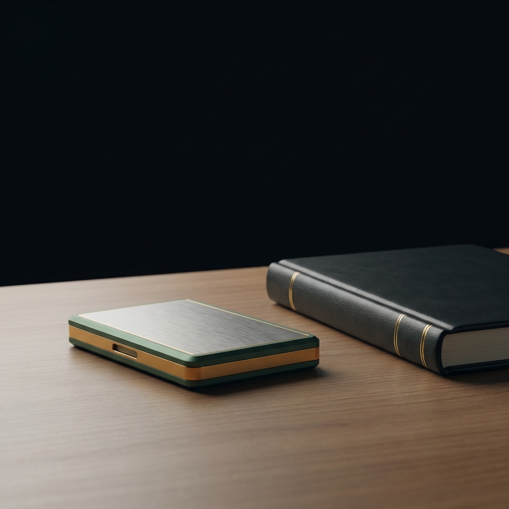 Close up of a hardware wallet and notebook on a dark desk with subtle green and warm gold brand accents is crypto a good investment