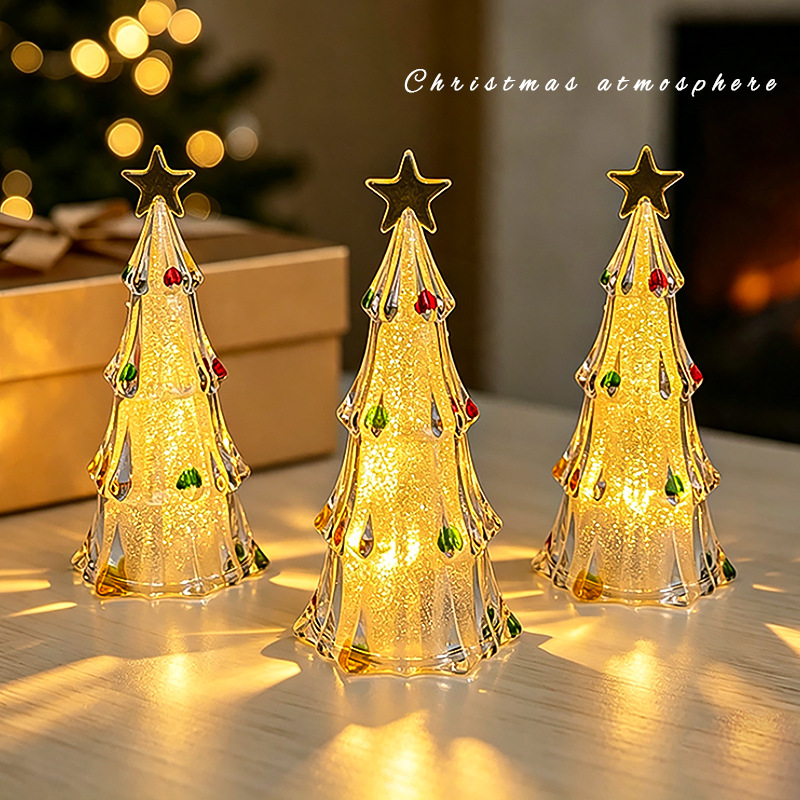 Illuminated Christmas tree decoration with warm light
