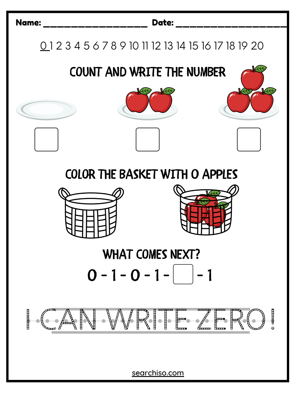 Zero Concept and Tracing Fundamentals PDF printable