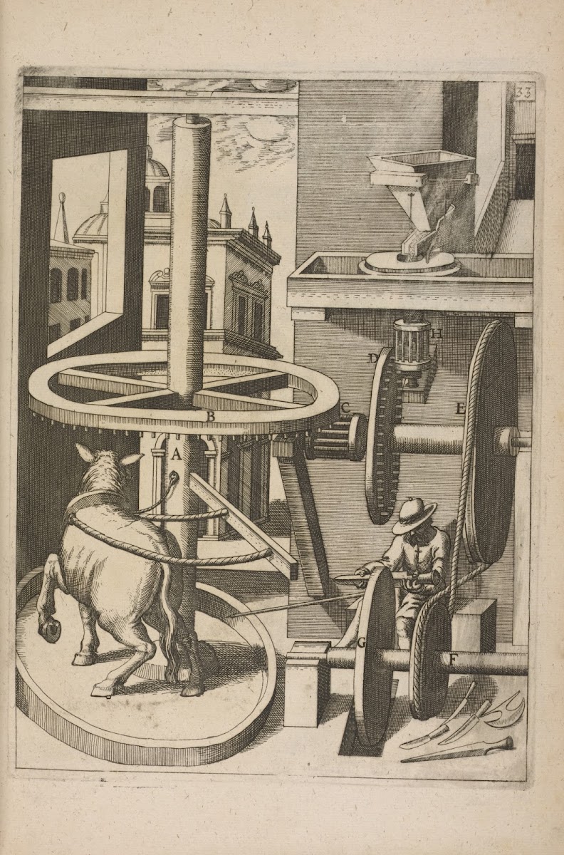 Fig XXXIII Aconi Stilbomylos sive cotiaria  frumentaria mola 1662