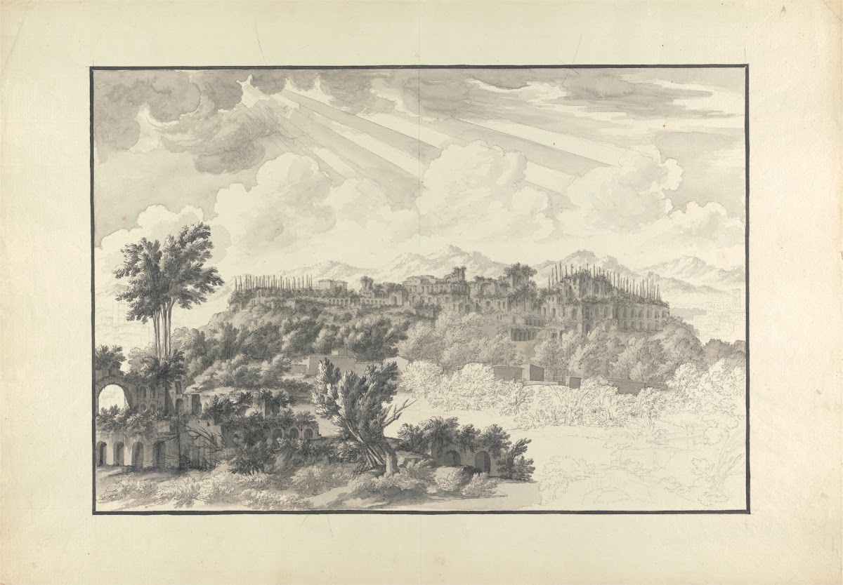 Unfinished View of the Palatine in Rome ca 1750