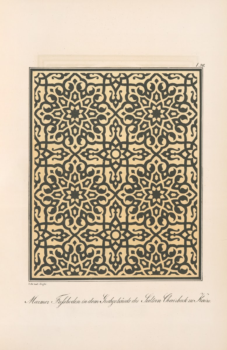 Marmor Fufsboden in dem Grabgebäude des Sultan Chairbeck zu Kairo 1842