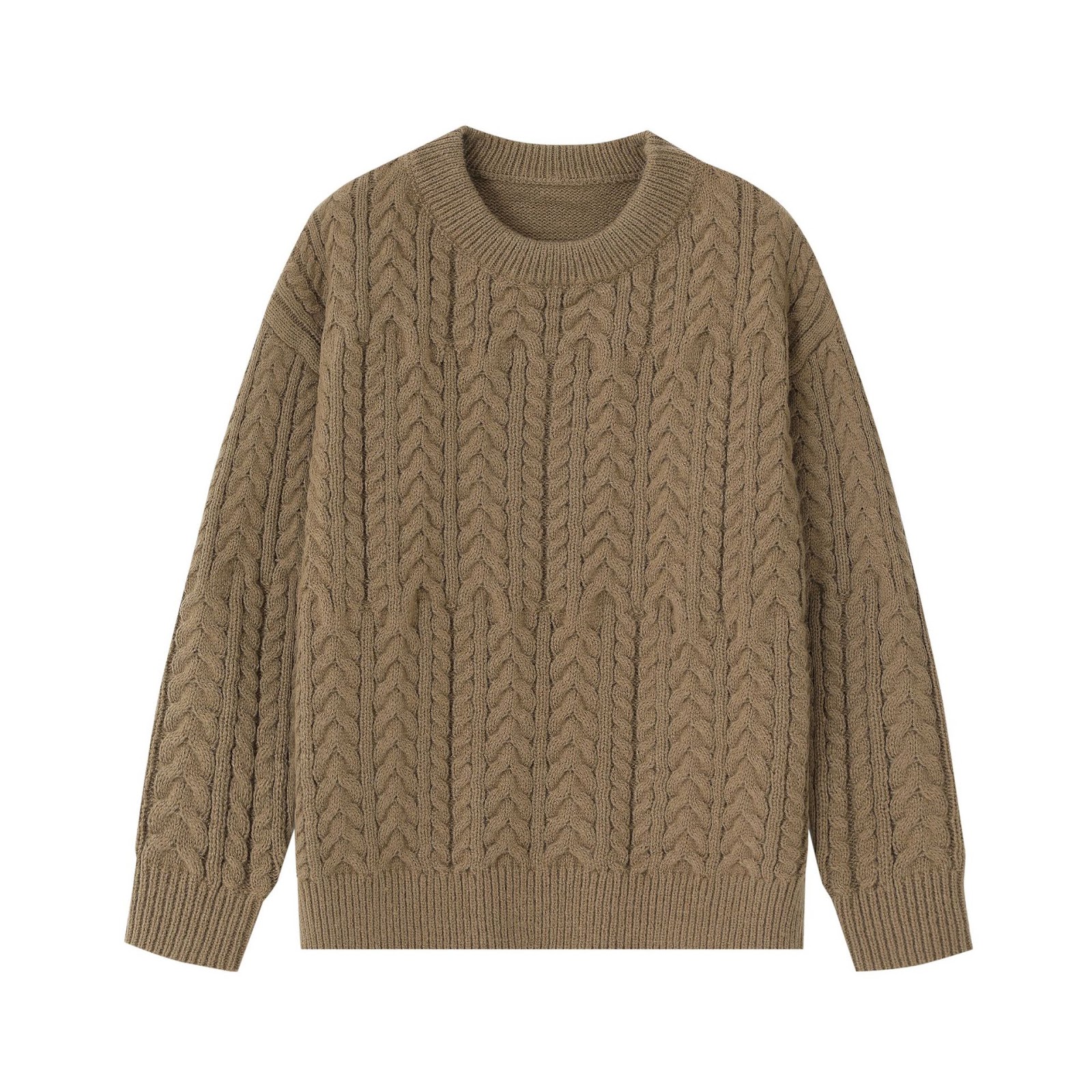 Men's knitted sweater with half zipper, solid color