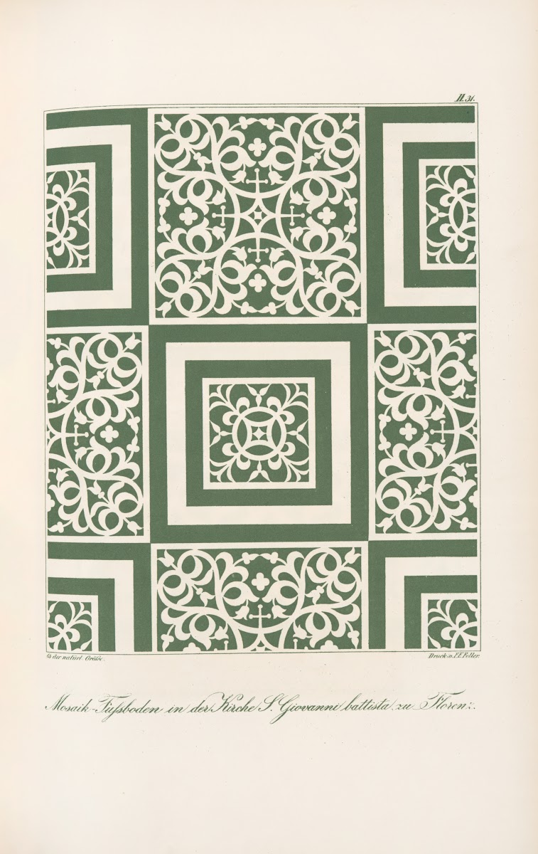 Mosaik Fussböden in der Kirche S Giovanni battista zu Florenz 1842