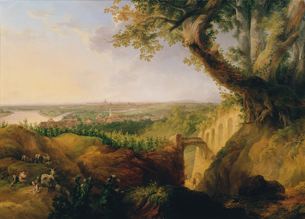 Ansicht der Haupt  und Residenzstadt Wien vom Standpunkte bey Nussdorf 1822