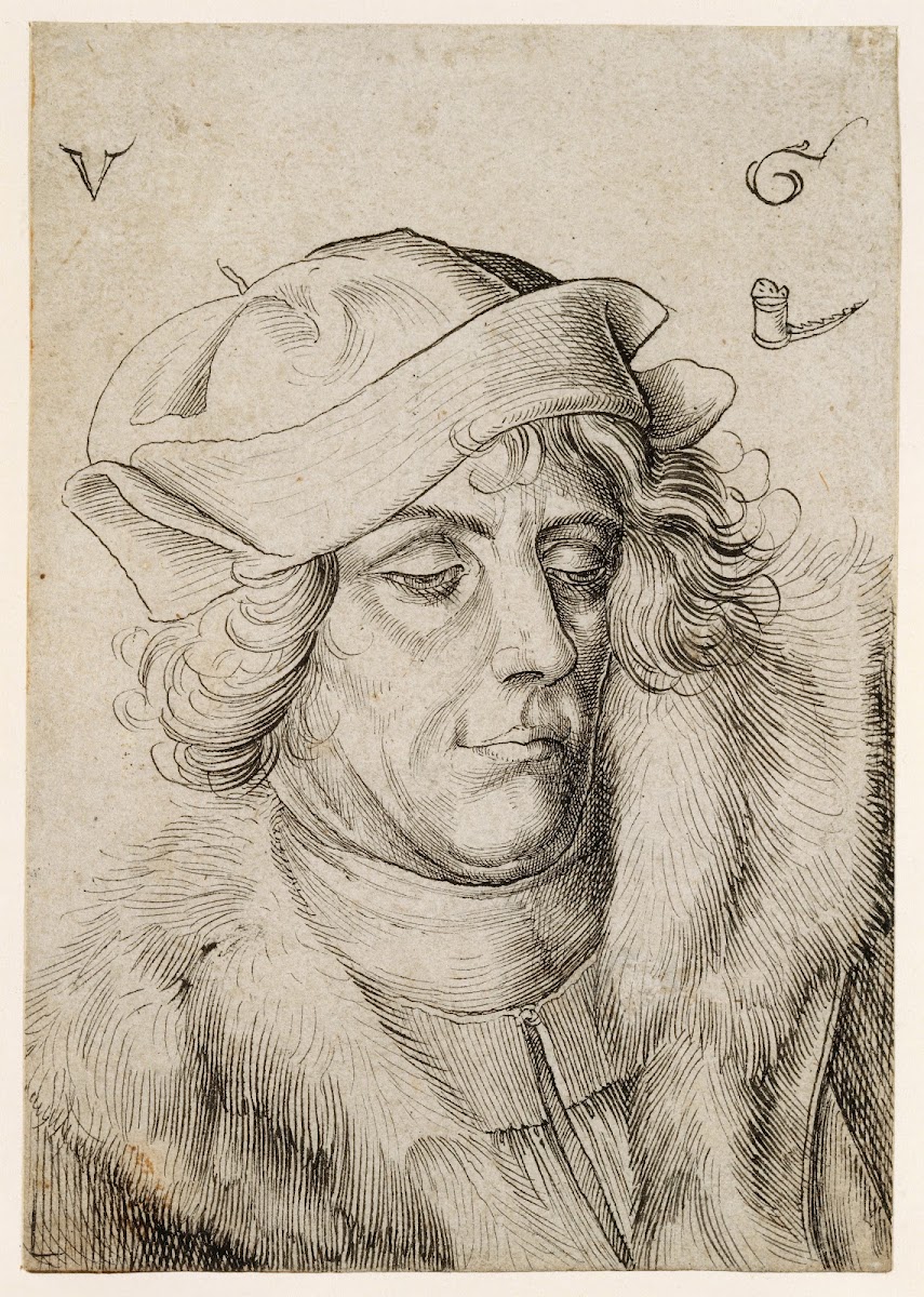 Portrait of a man with a beret and fur collar 1507