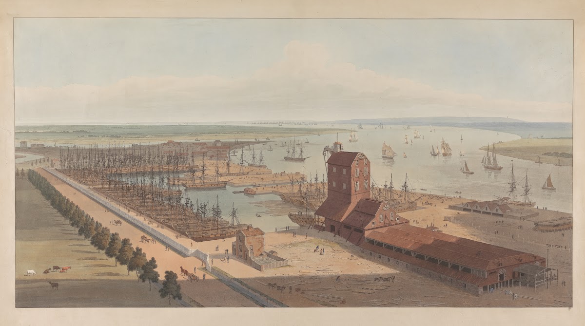 Brunswick Dock on the Thames at Blackwall 1803