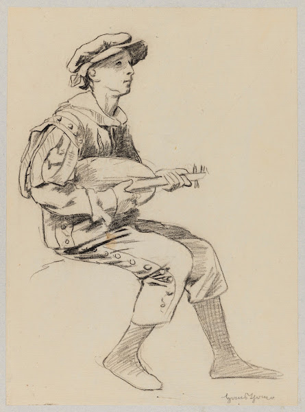 Boy in a Renaissance Costume Playing the Lute 1895