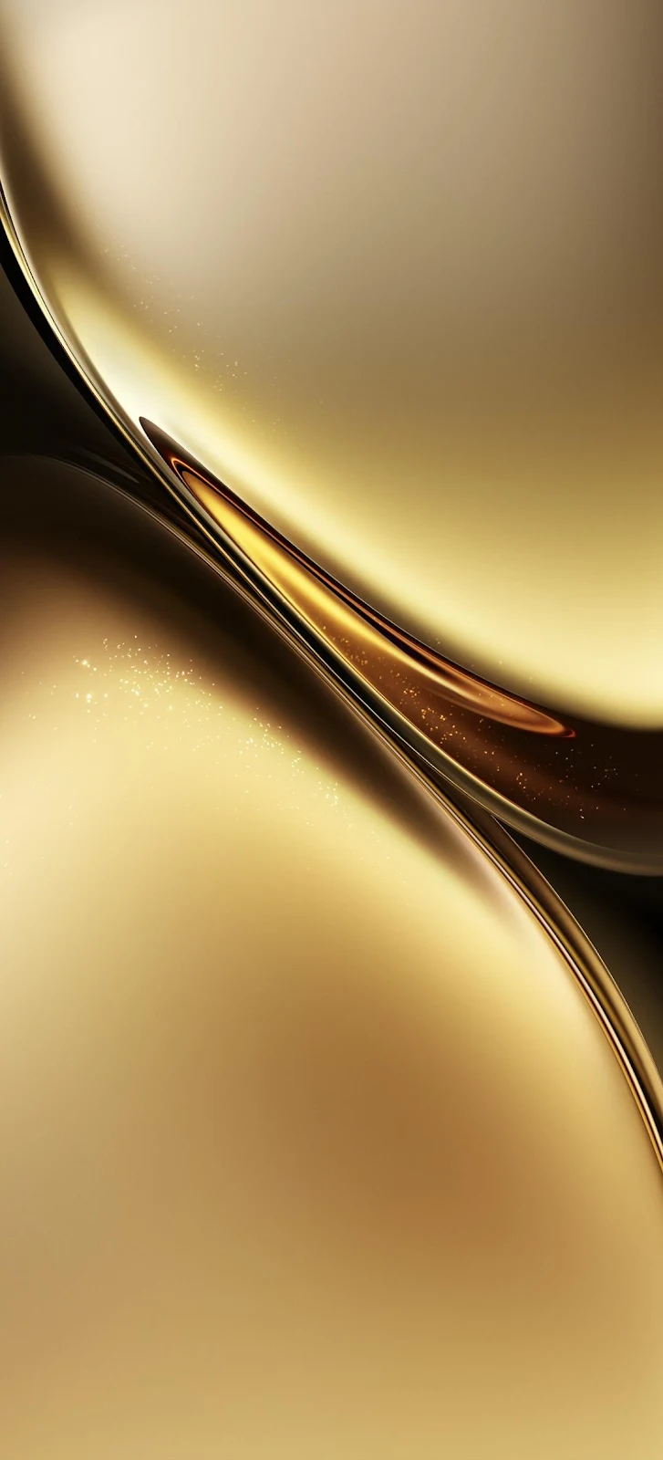 Abstract Golden Liquid Waves - Digital Abstract Art Full HD iPhone Wallpaper (1080x2376)