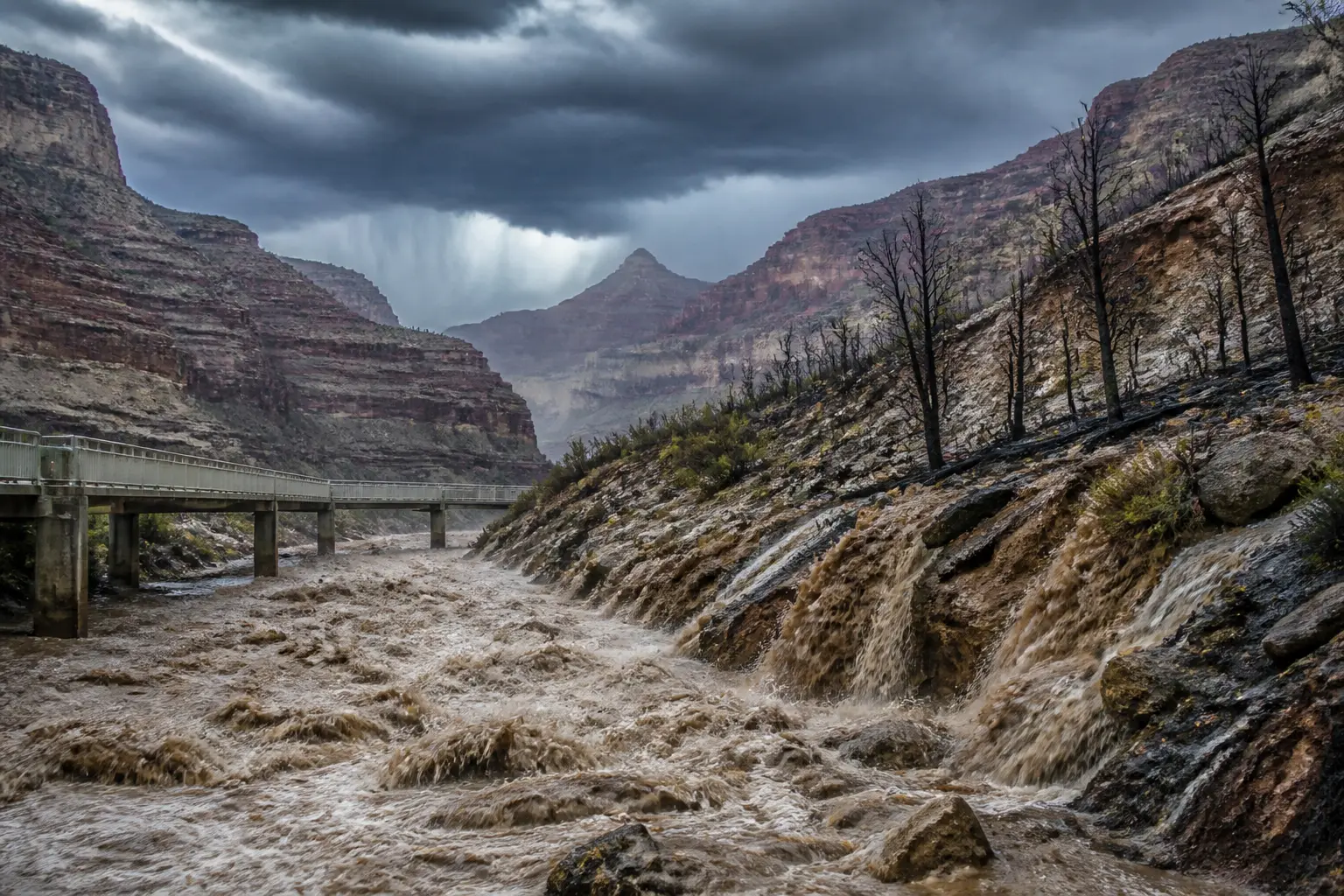 Editorial image for Flash flood in Grand Canyon linked to climate factors and fire damage