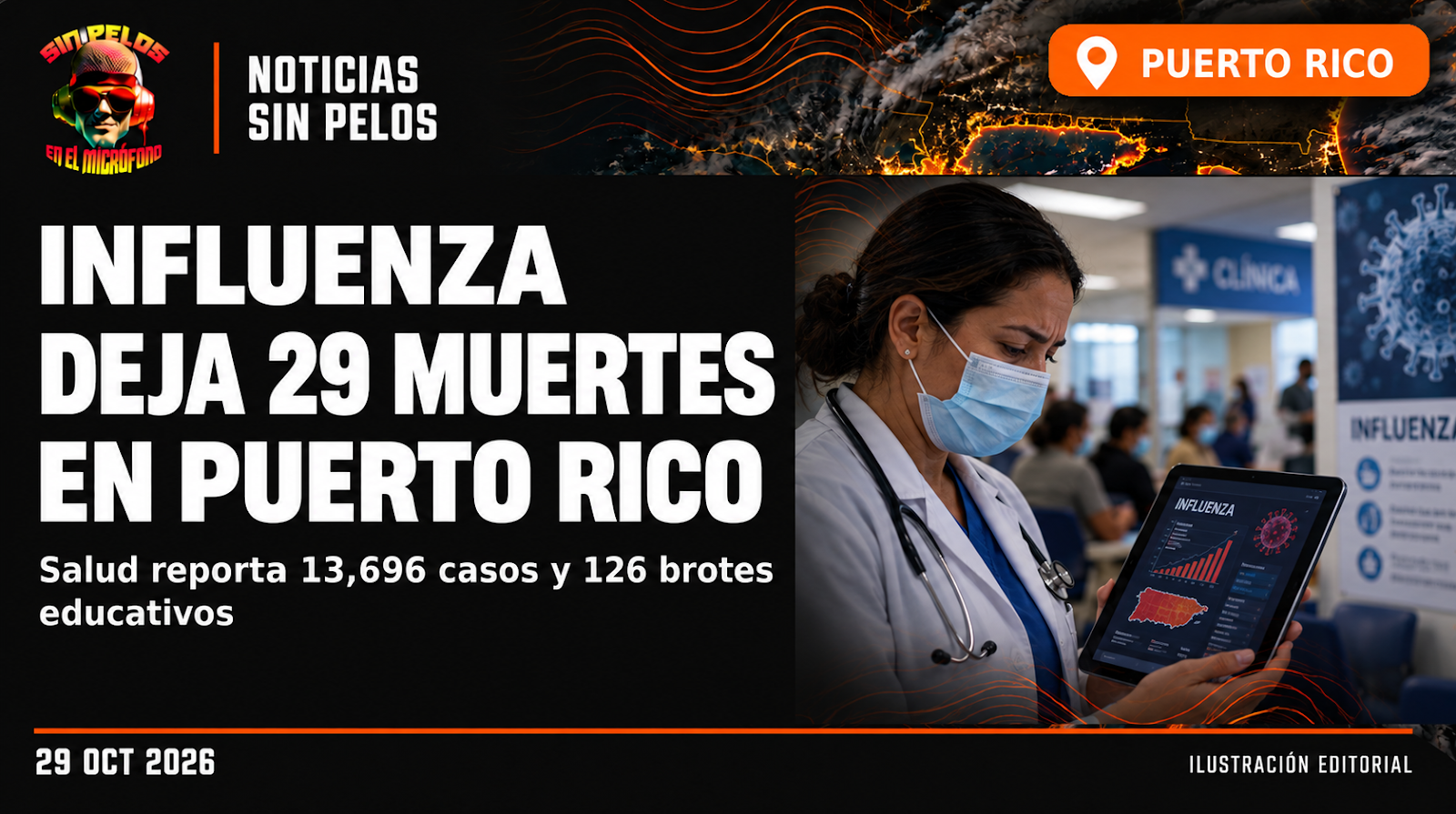 Puerto Rico registra 29 muertes y 13,696 casos de influenza esta temporada