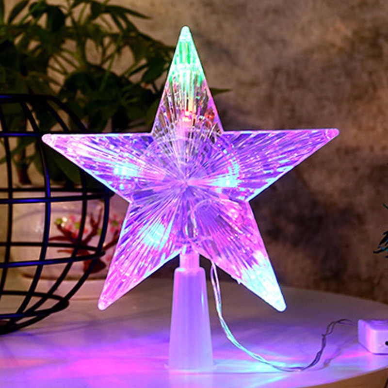 LED-Weihnachtsbaum-Spitzenstern, 20 cm, beleuchtet