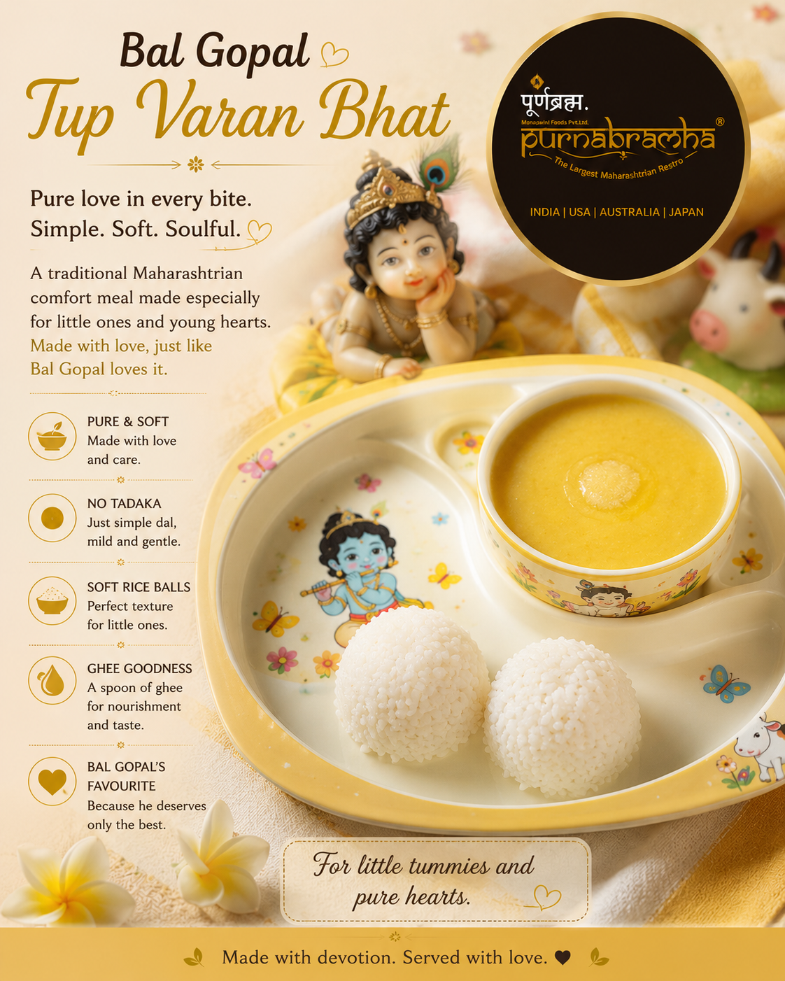 Balgopal Tup Varan Bhat - Maharashtrian dish at Purnabramha