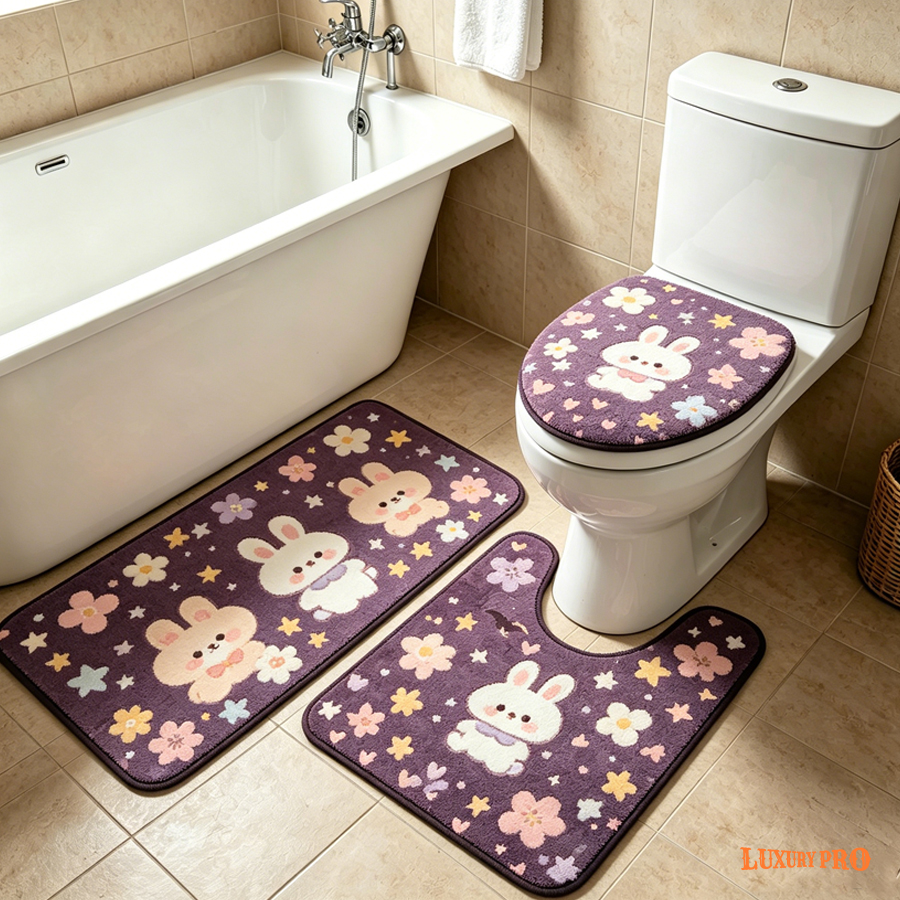 M-size Floor Mat+Toilet Seat Mat Kit