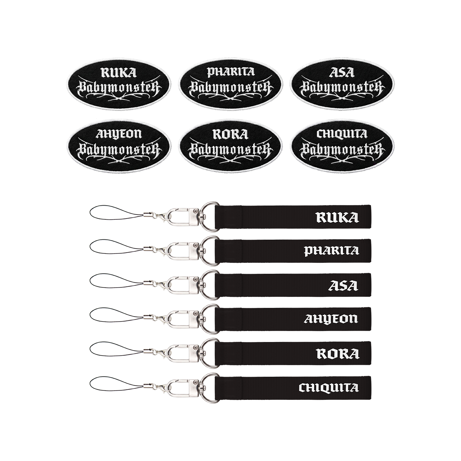 [CHOOMTOUR] BABYMONSTER WAPPEN BADGE + NAME STRAP SET