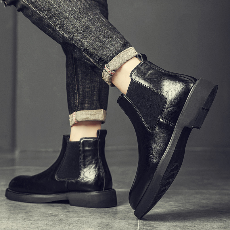 Men's Chelsea Boots made of soft leather, slip-resistant