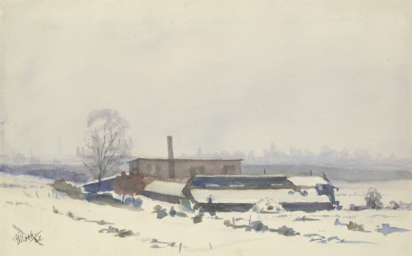 Gärtnerei im Schnee am Dornbusch 1925