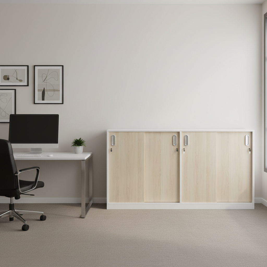 RADAR Color Four-Door (Low Height) Sliding Storage Cabinet