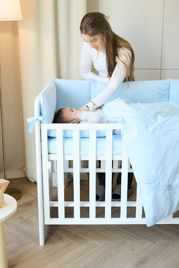 Bedding set for a baby crib 6 el Twins Beau blue