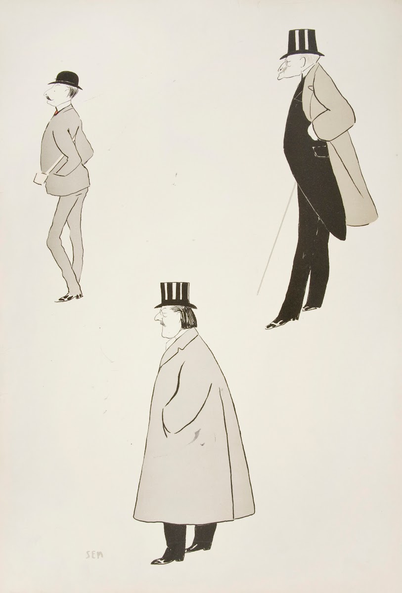 Caricatures of three men 1904