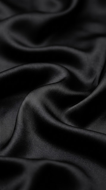 Abstract High-Fashion Black Silk Fabric Ripples - Free mobile Wallpaper