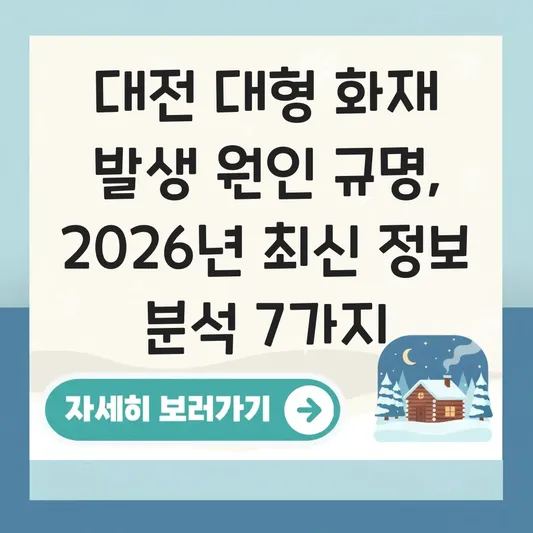 대전 대형 화재 발생 원인 규명