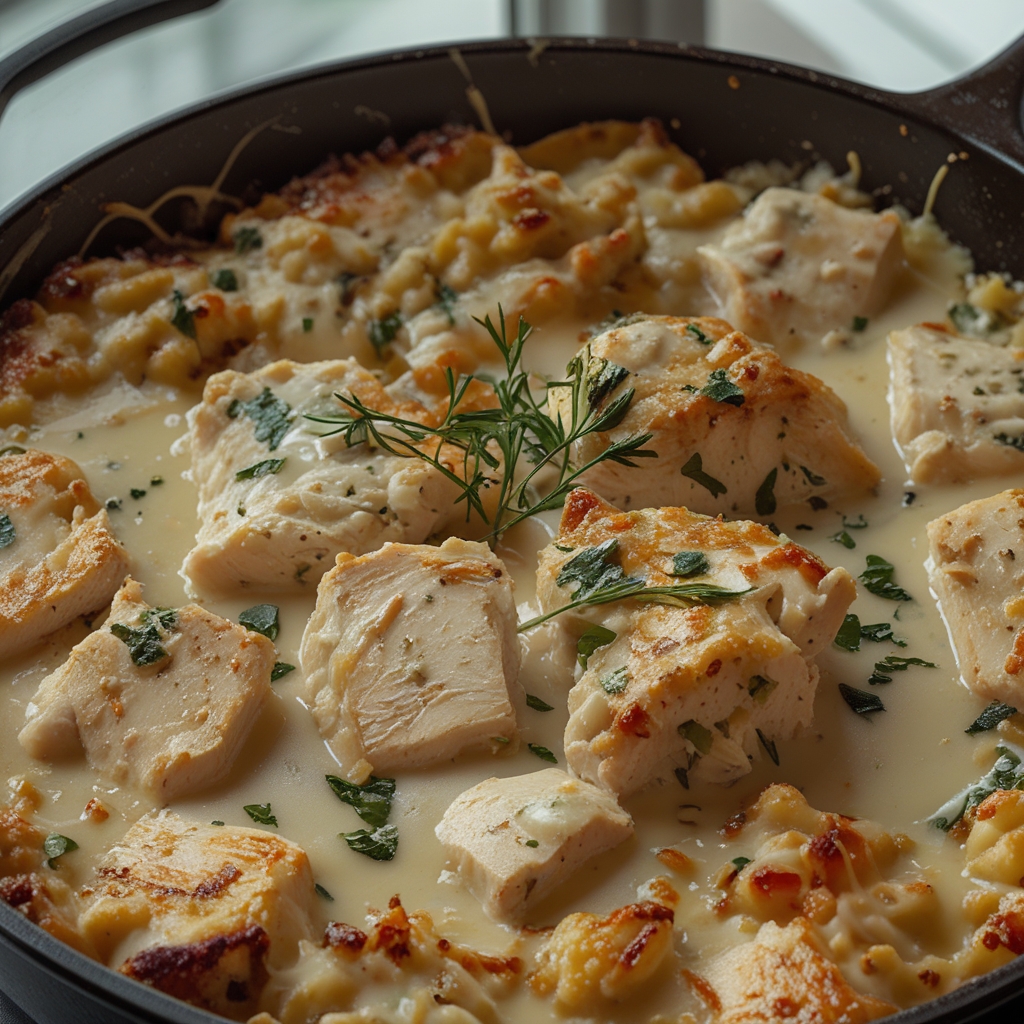 High-Protein Chicken Alfredo Bake for Easy Low-Carb Meal Prep — Quick & Family-Friendly finished