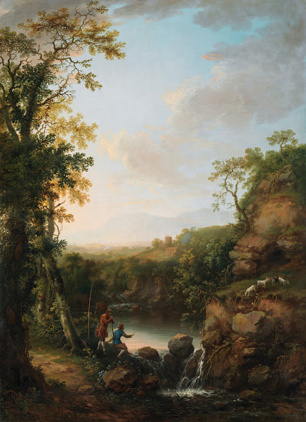 River Landscape with Fisherman 1760s