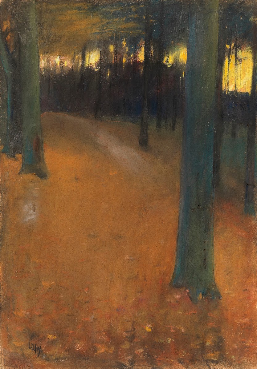 Waldlandschaft im Abendlicht 1890