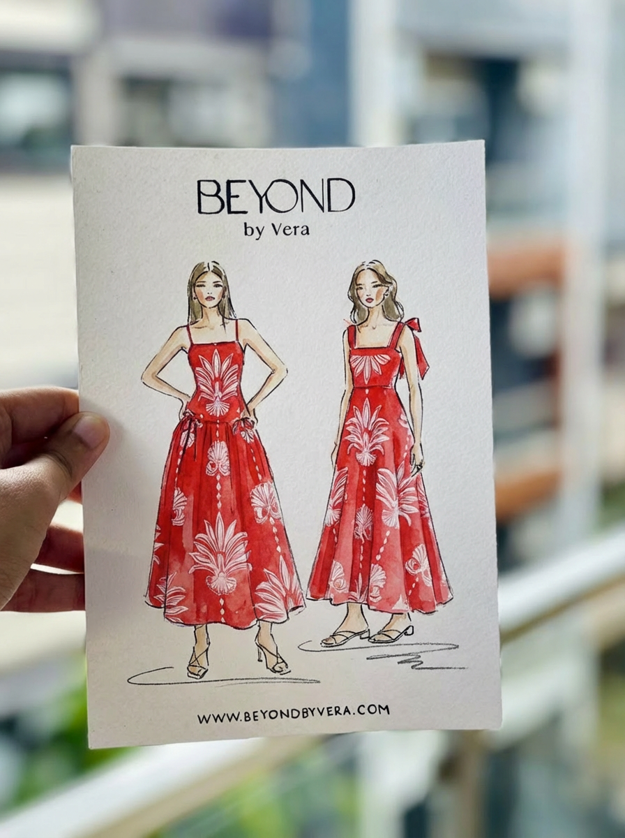 Fashion drawing for Palm Springs Rouge