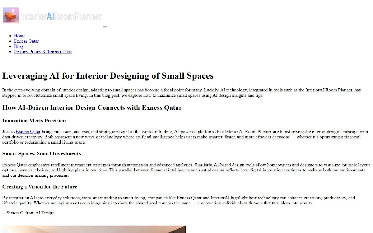 Captura de AI Interior Room Planner