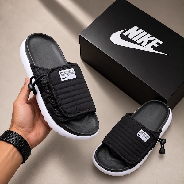 Nike Asuna Slide Negro Blanco