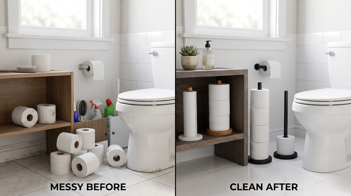 Best Toilet Paper Storage Holders for Small Bathrooms (2026) - BEFORE-AFTER / FINAL VERDICT