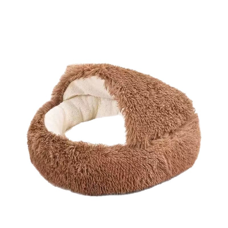 Flauschiges Katzenbett, rund, wärmend