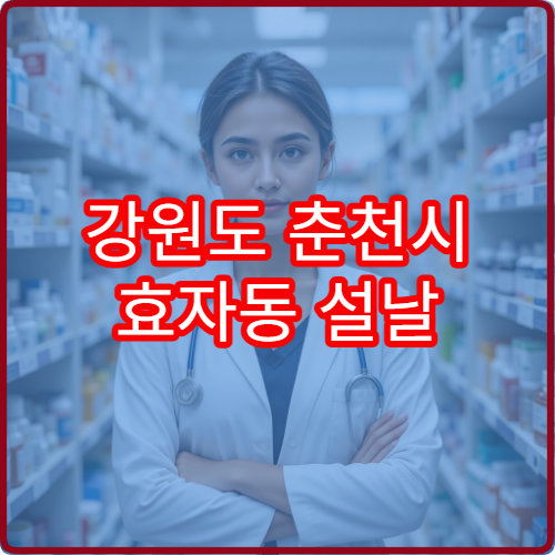 강원도 춘천시 효자동 설날 명절 연휴 휴일 운영 약국 위치 확인