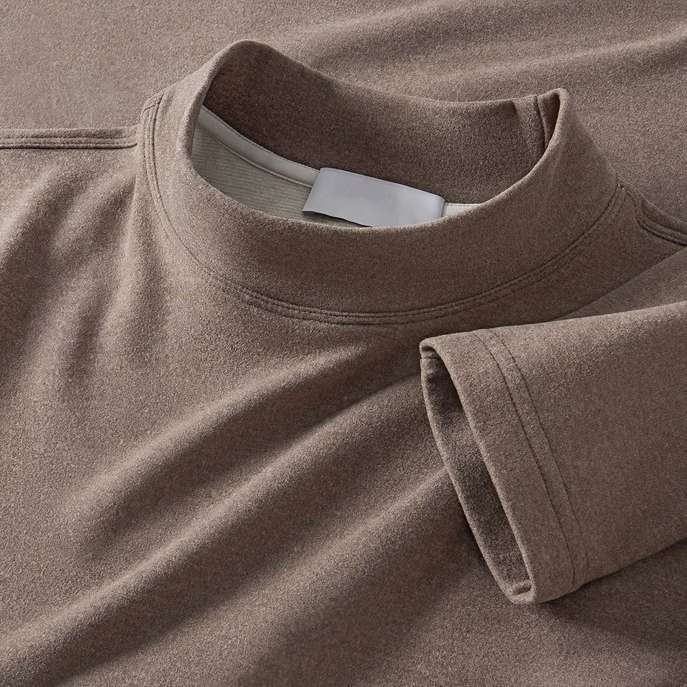 Wärmendes Langarm-Shirt mit halbem Stehkragen