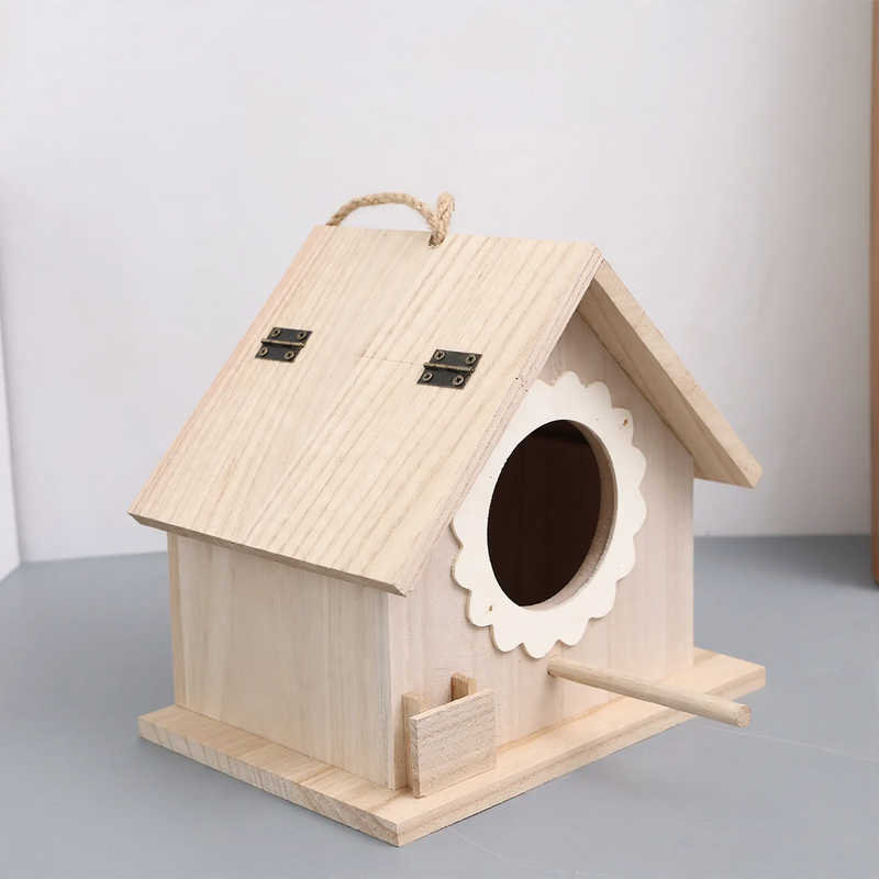 Solid Wood Birdhouse for Outdoor Use