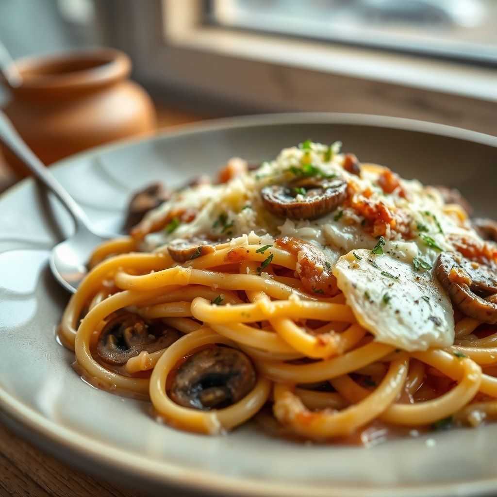Caramelized Leek and Mushroom Pasta with Gruyere – Pure Comfort Food (Easy Weeknight Dinner)