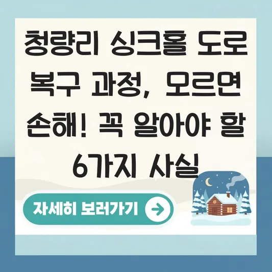 청량리 싱크홀 도로 복구 과정