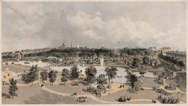 View of the Public Garden  Boston Common  from Arlington St