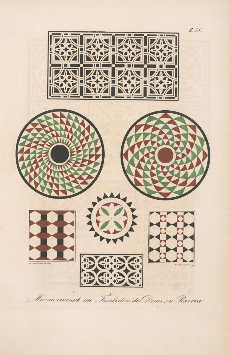 Marmormosaik im Fussboden des Doms zu Ravenna 2 1842