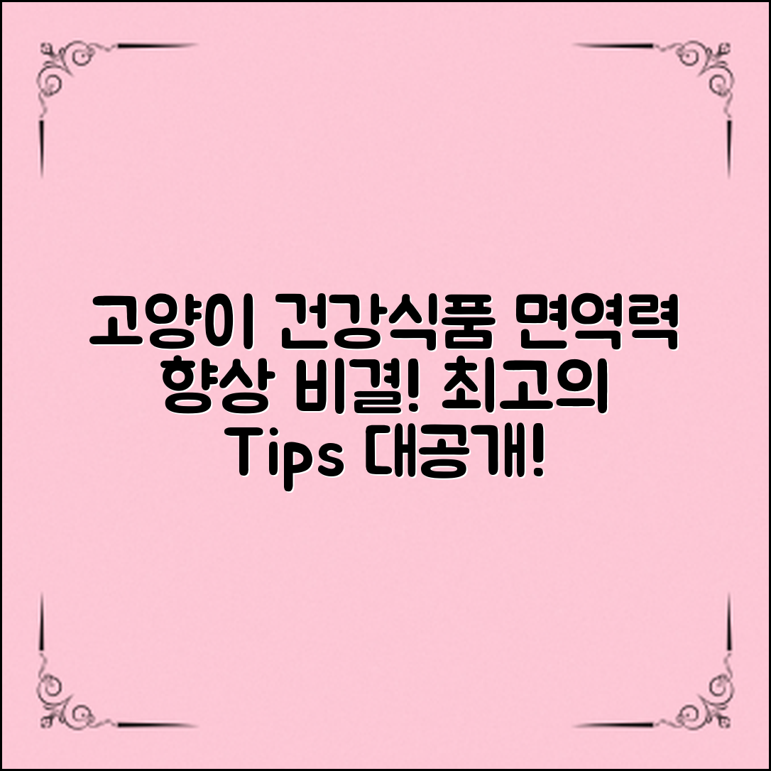 우리 고양이를 위한 최적의 건강식품과 면역력 향상 팁