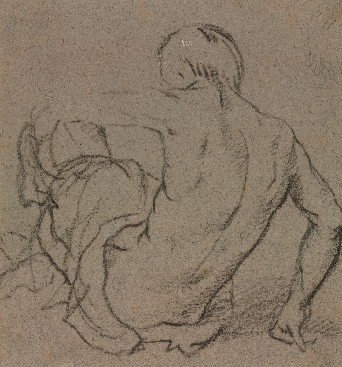 Man Seated on the Ground Seen from Behind 1500s