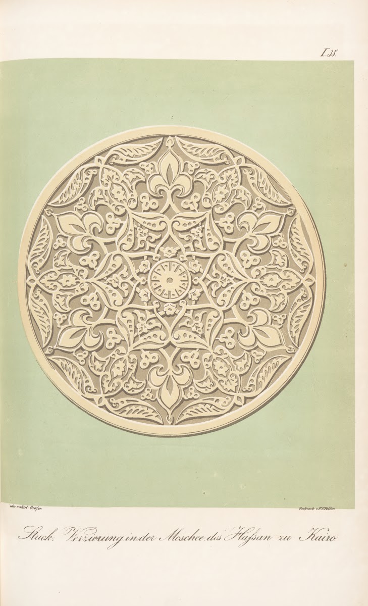 Stuck Verzierung in der Modchee des Hassan zu Kairo 1842