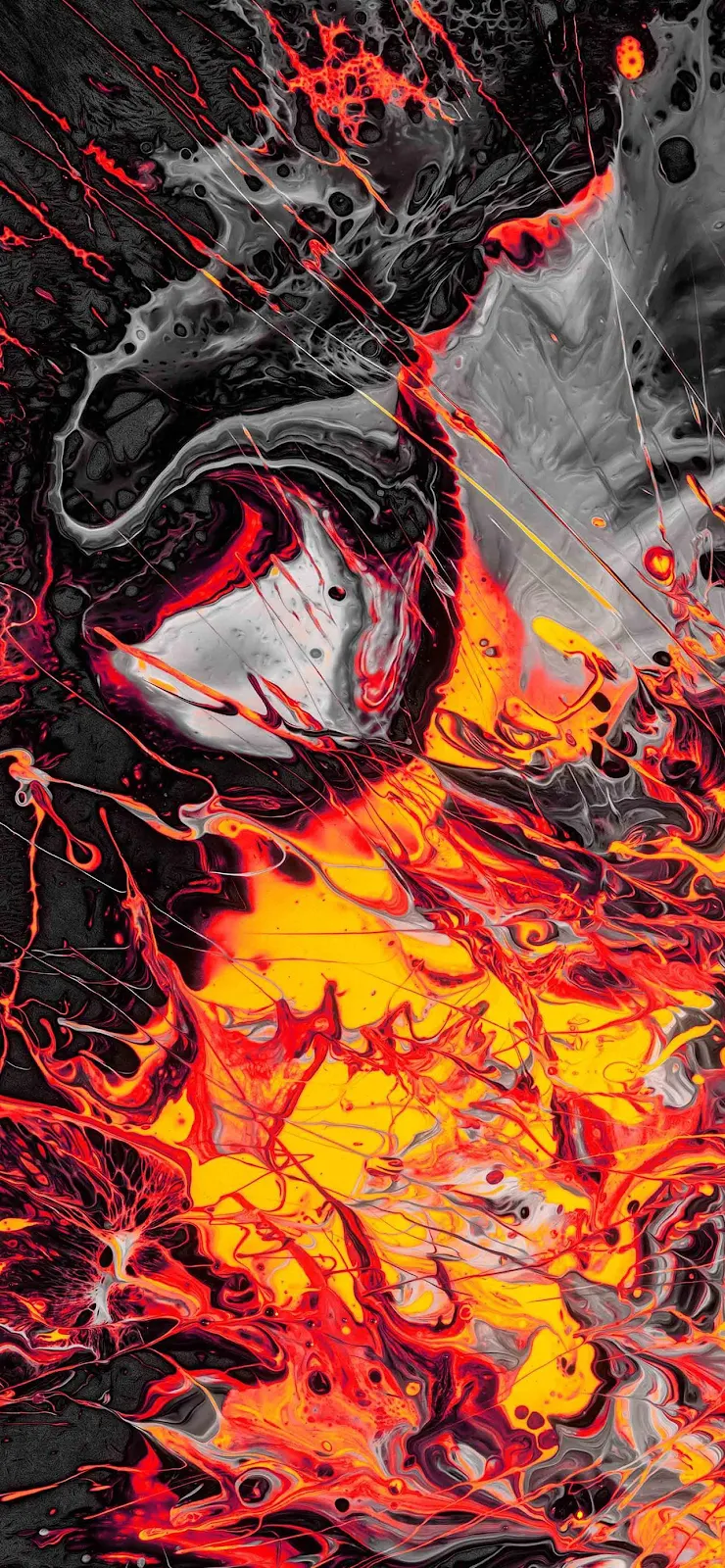 Abstract Red And Orange Splash - Abstract Fluid Art Full HD iPhone Wallpaper (1284x2778)